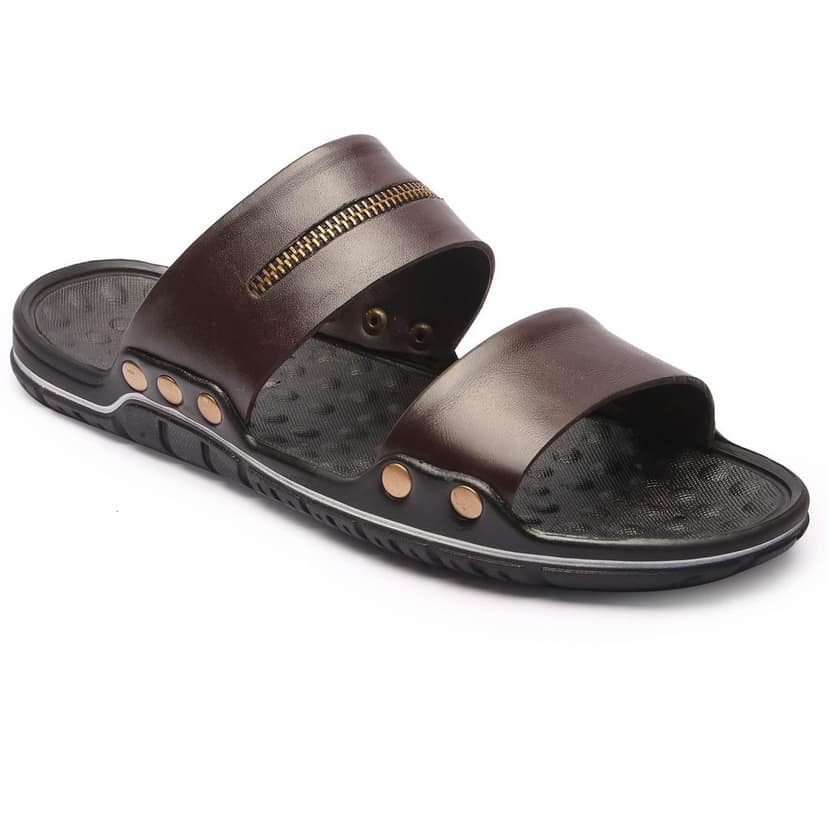 FEATHER LEATHER Stylish Men's Comfortable & Lightweight Sandals & Slippers | Genuine Leather Casual Slipper/flip-flop for Men | Everyday and Office Use Slipper view 8