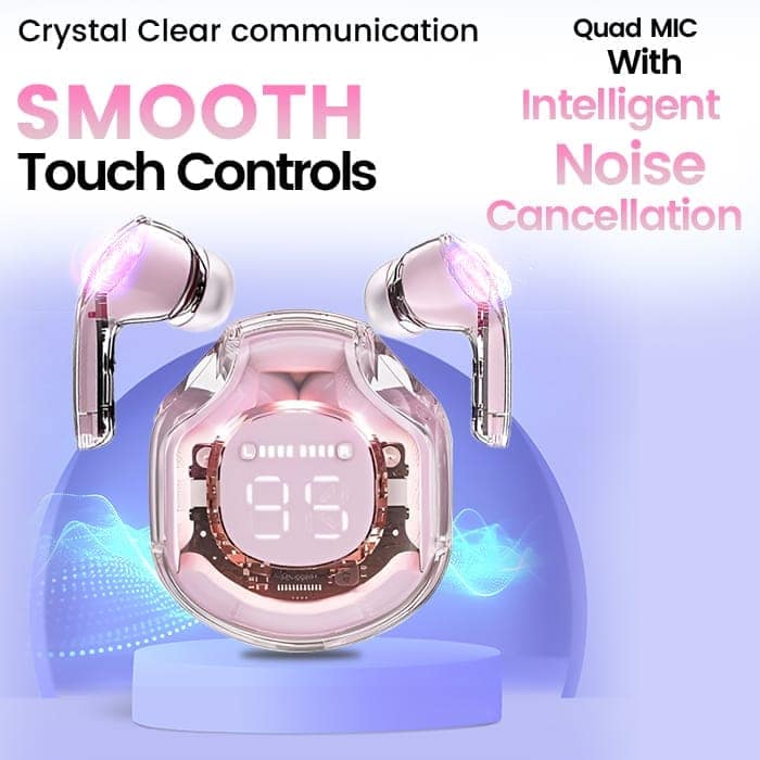 Flute Ultrapods Pro Wireless Earbuds - Pink view 3
