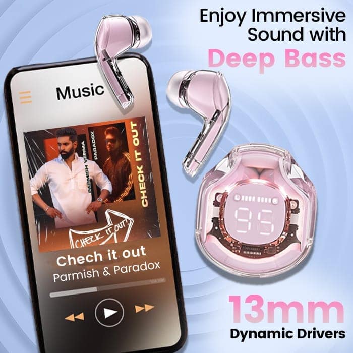 Flute Ultrapods Pro Wireless Earbuds - Pink view 7