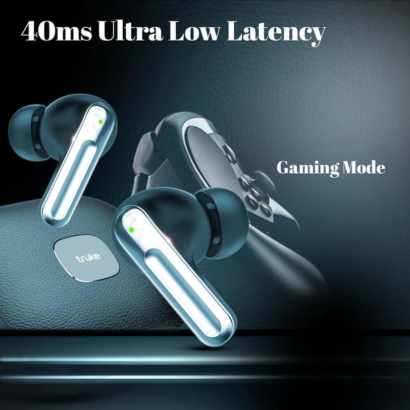 truke Mega 9 New Launch True Wireless in Ear Earbuds W/ 24-Bit Lossless Spatial Audio, 70H Battery Fast Charge Ear Buds (Cobalt Blue) view 4