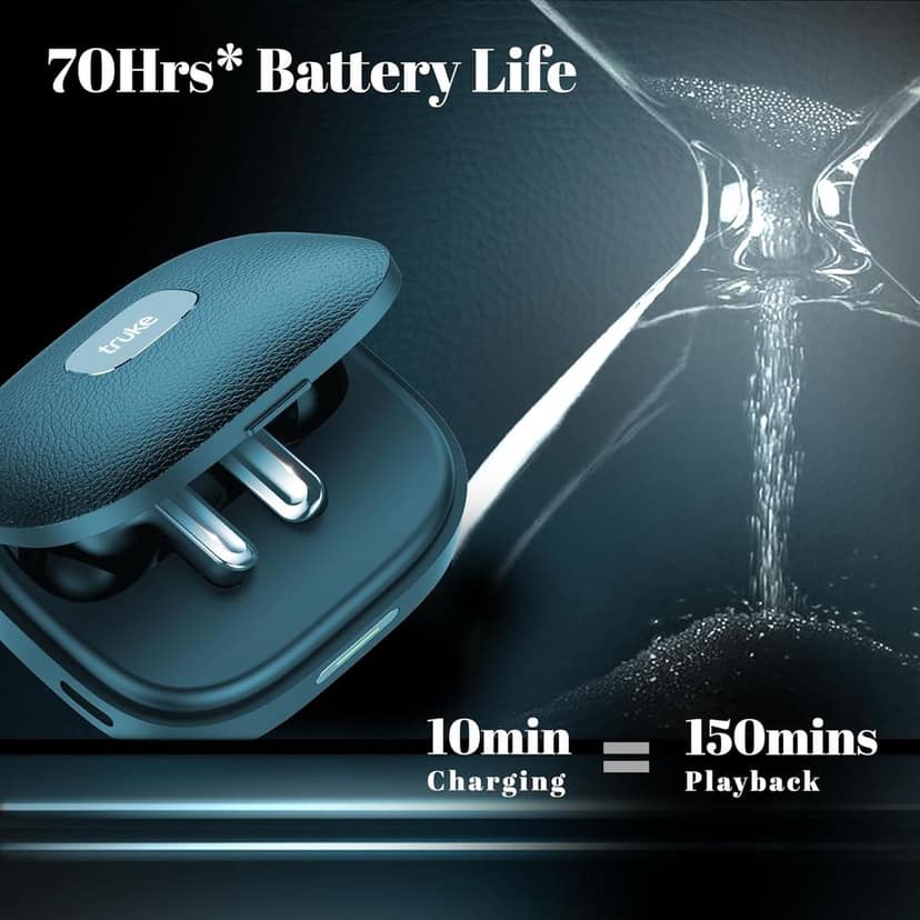truke Mega 9 New Launch True Wireless in Ear Earbuds W/ 24-Bit Lossless Spatial Audio, 70H Battery Fast Charge Ear Buds (Cobalt Blue) view 8