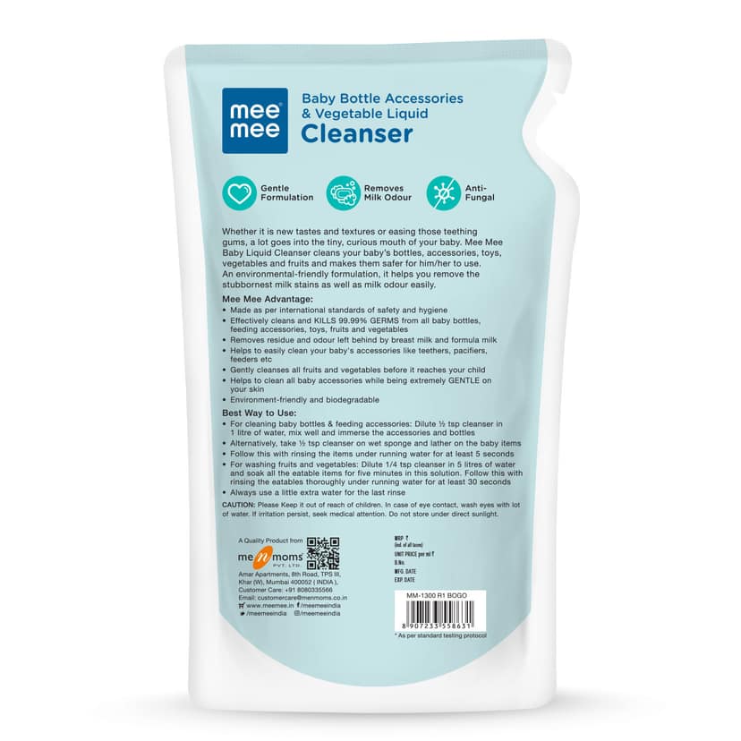 Mee Mee Anti-Bacterial Baby Liquid Cleanser Refill Pack view 2