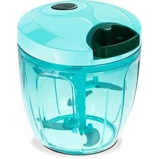 NEWWAY 450ml Pull Cord Vegetable Chopper – Mini Manual Food Cutter with 3 Stainless Steel Blades for Onion, Garlic, Fruits, Dry Fruits & More | BPA Free & Compact