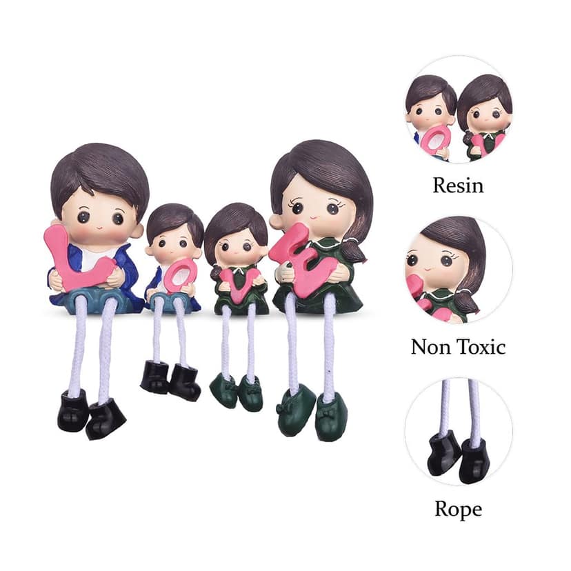 Lovable Family Resin Statue with Pink Love Text | Best Family Gift Items | Valentine Gift Ideas | Best Family Gifts | Unique Gifts Family | Good Family Gifts | Great Family Gifts | Best Family Gift Ideas view 2