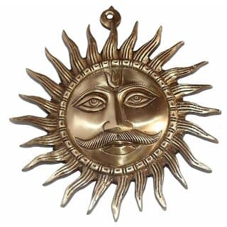 Sambhaav Brass Surya Dev Wall Chakra Symbol of Prosperity and Vitality (10 Inch)