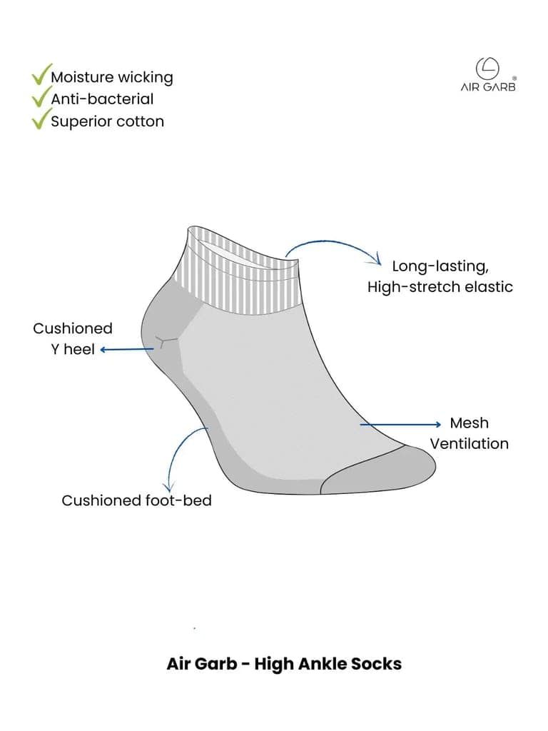 Cotton Ankle Socks for Men and Women - Denim Blue view 5
