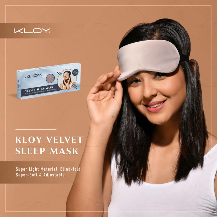 KLOY Velvet Sleep Mask - Grey view 2