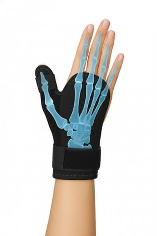 FAIRBIZPS Premium Thumb Splint Support for Right or Left Hand Brace for Pain Relief, Sprains, Tendonitis & Soft Tissue Injuries | Allows Free Hand Movement | Ideal for Sports | Men & Women Black