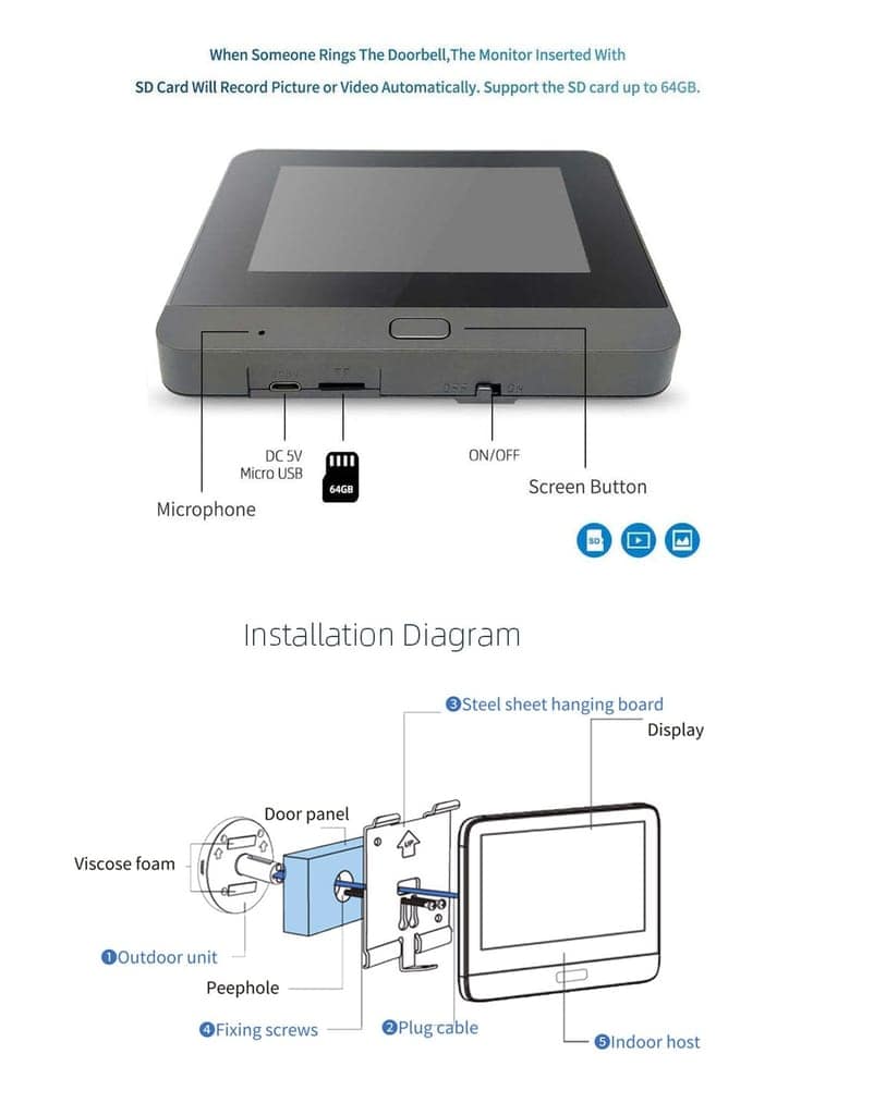 AUSHA V3 WiFi Video Peephole Camera | 1080P HD, Tuya App, Two-Way Talk & Motion Alerts view 7