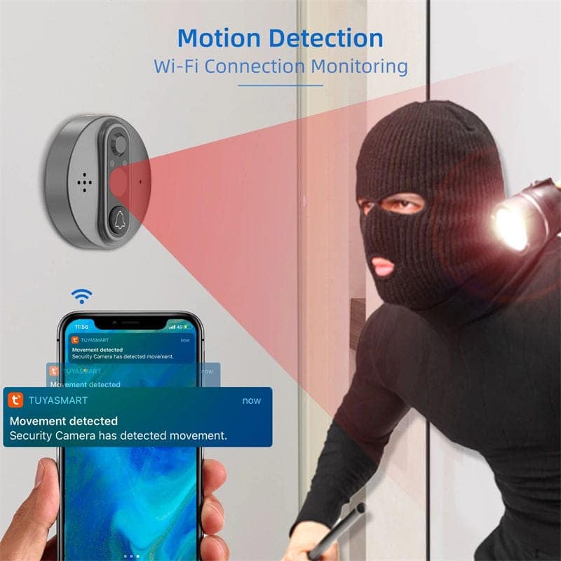 AUSHA V3 WiFi Video Peephole Camera | 1080P HD, Tuya App, Two-Way Talk & Motion Alerts view 9