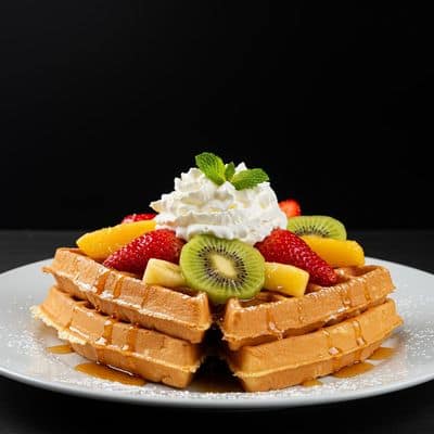 Fresh Fruits & Maple Syrup Waffle