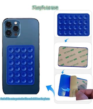 Silicone Suction Phone Case with 24 Suction Cups | Hands-Free Mobile Holder for Wall, Mirror, Glass, Tile, Car Dashboard | Universal Grip Cover for iPhone & Android Smartphones (Multicolor - 1 Pack )