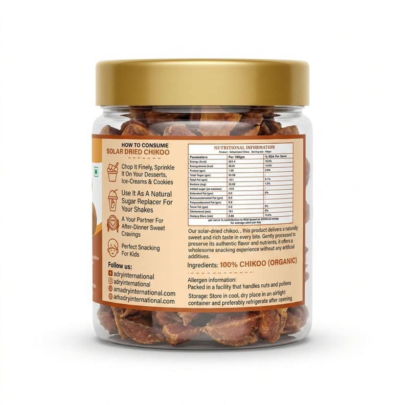 Solar Dried Chikoo - 200 gm view 3