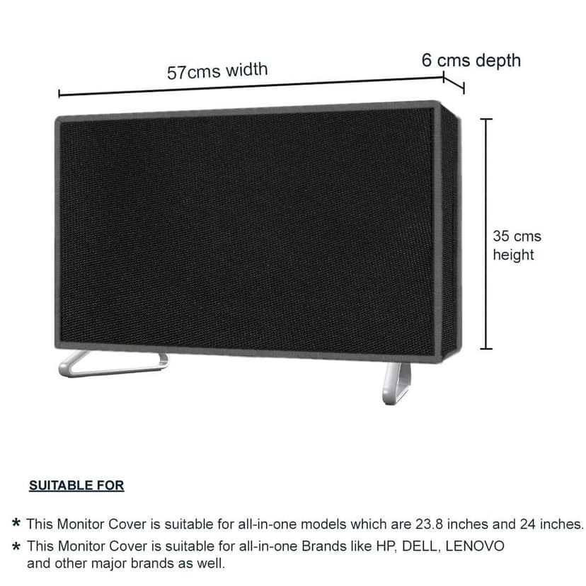 PalaP Super Premium Dust Proof Monitor Cover for HP All in ONE Desktop 24 inches (Black) view 3