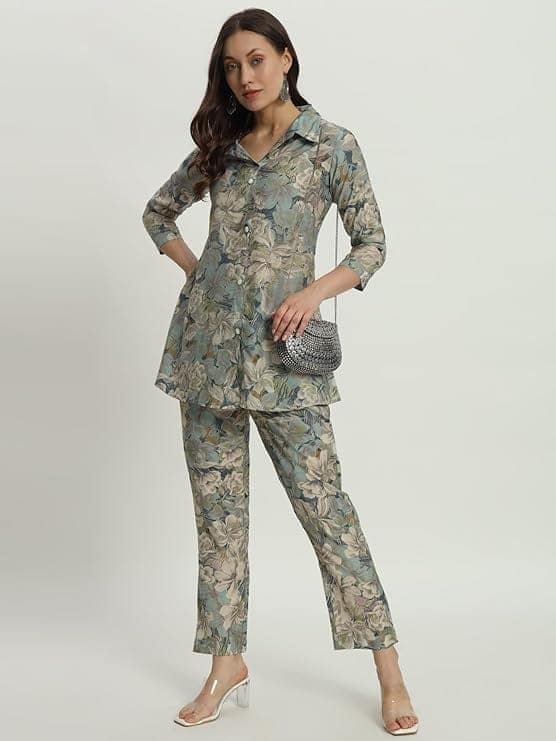 Gulmira Floral Printed Tunic & Palazzo Ethnic Co-Ords