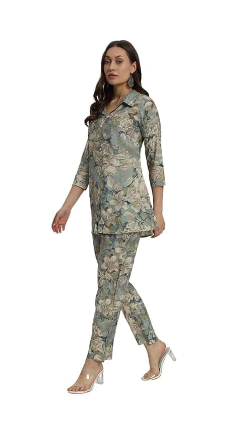 Gulmira Floral Printed Tunic & Palazzo Ethnic Co-Ords view 2