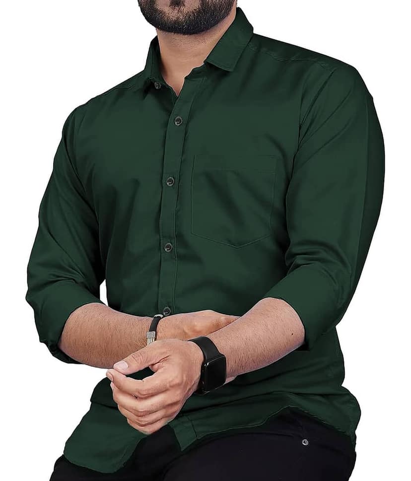 UNI VIBE Cotton Blend Slim Fit Solids Full Sleeves Men's Casual Shirt - Blue ( Pack of 1 )