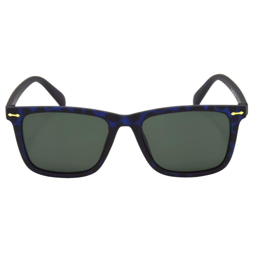 Hrinkar Green Rectangular Sunglasses Brands Blue Frame Polarized Goggles for Men & Women - HRS512-TBU-GRN view 2