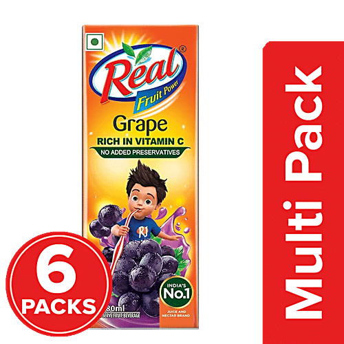 Real Fruit Juice - Grape, 6 x 180 ml Multipack