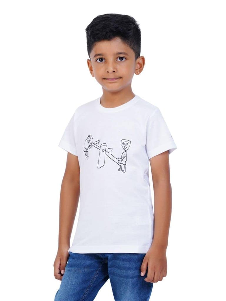 AIR GARB Boys Round Neck Printed Cotton T-shirt for 4-5 Years - Pack of 3 (K45-TG-CB-SW) Multicolour view 4