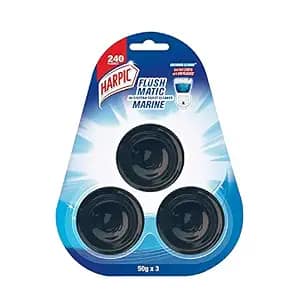 Harpic Flushmatic In-Cistern Toilet Cleaner Block, Marine, 150 g