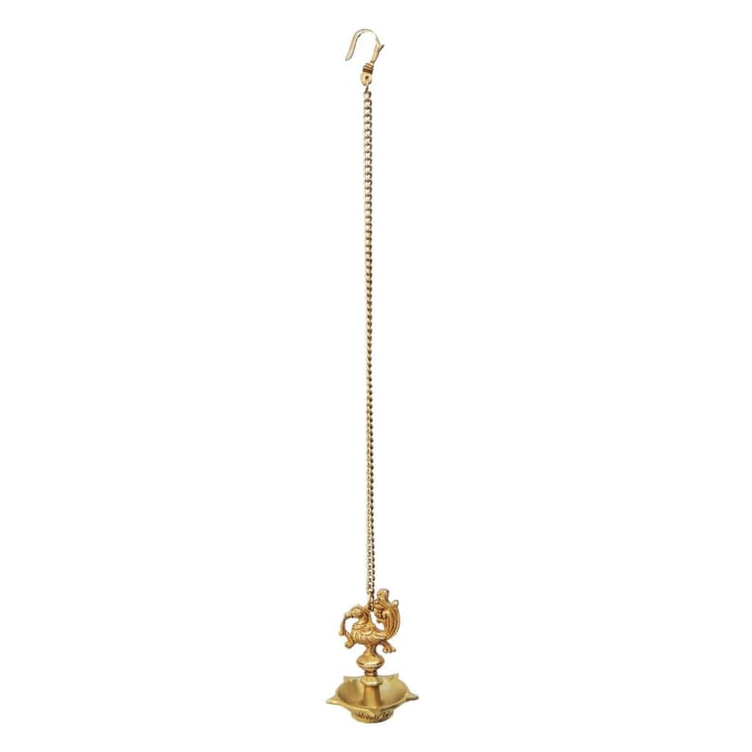 Brass Showpiece Murga Deepak With Chain Statue (BSMAS900 A) view 3