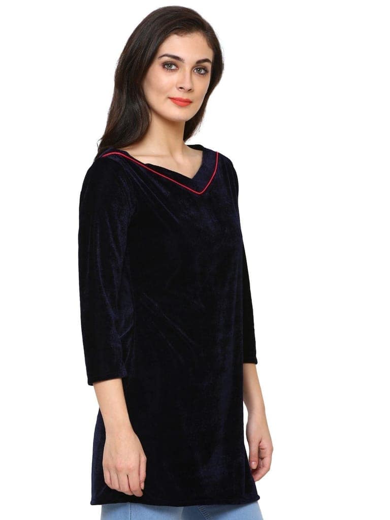 Klamotten Women's Velvet full Sleeves Top WD6N view 4