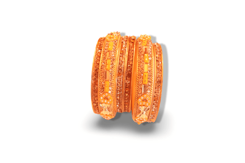 Gold Plated Kundan Bangles Set of 2 view 2