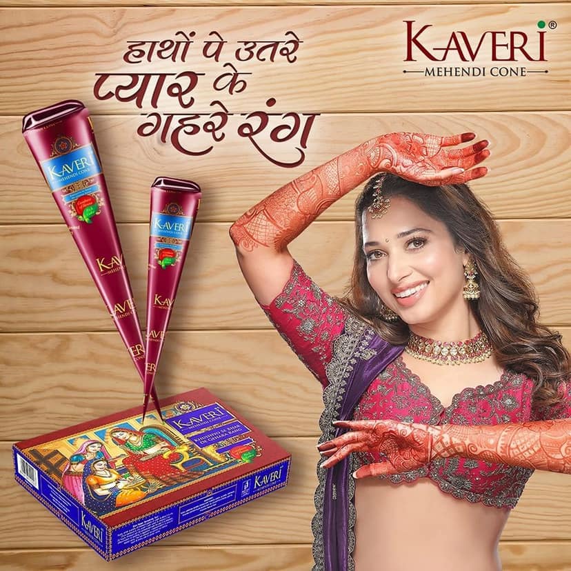 Kaveri Natural Herbal Mehndi Cones with 25g each Reddish Brown (Pack of 24 Pieces) Pack of 2 view 3