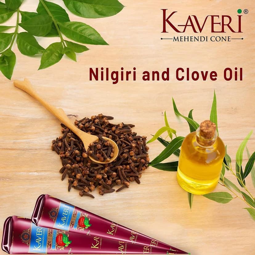 Kaveri Natural Herbal Mehndi Cones with 25g each Reddish Brown (Pack of 24 Pieces) Pack of 2 view 5