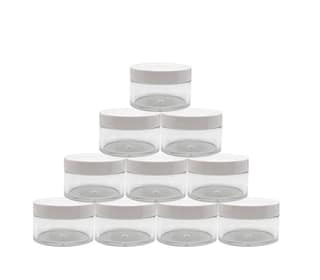 Empty Acrylic San Jar Transparent Cosmetic Container with Leakproof inner lids for Lip Balms, Lip Scrubs, Body Butters, Eyeshadow, Makeup & DIY cosmetics beauty products - PRNT