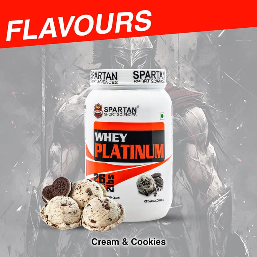 SPARTAN SPORT SCIENCE Whey Platinum Protein Powder Concentrate Supplement with 24g Protein, 12g EAA, 5g BCAA, 4g Glutaine Acid for Men & Women