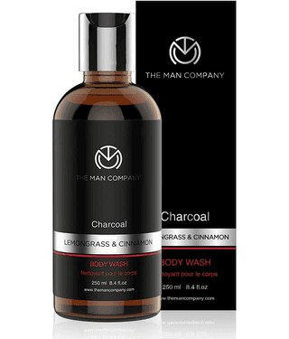 The Man Company Activated Charcoal Body Wash for Men with Lemongrass, Cinnamon, & Essential Oils - 250ml