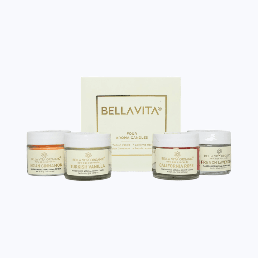 Bella Vita Organic Vanilla Candles - Cinnamon Lavender & Rose Aroma