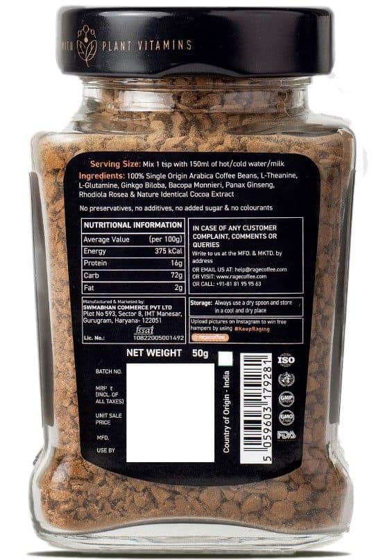 Rage Coffee Dark Chocolate Flavour - Premium Arabica Instant Coffee view 2