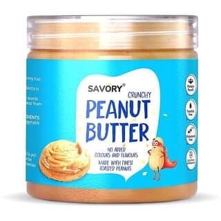 Savory Crunchy Peanut Butter (400g) | Made with Finest Roasted Peanuts | No Added Colors or Flavors | High in Protein | Cholesterol Free, Trans Fat Free & Keto Friendly | Ready to Eat