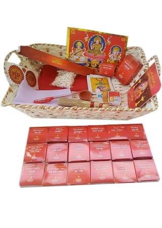 Dipawali Pujan Box, All Premium, Pure, Natural and Eco-Friendly Products, 44 Items Packed in a Premium Box