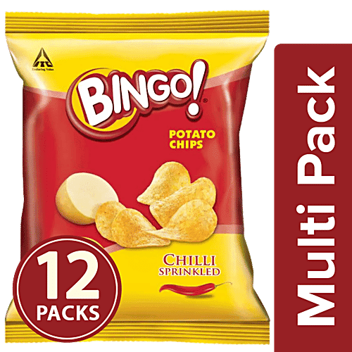Bingo Yumitos Potato Chips - Original Style, Chilli, 12x21 g (Multipack)