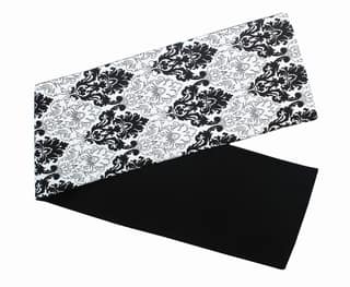 Airwill, Cotton Damask Pattern Table Runner 30x152cm (Black) - Pack of 1
