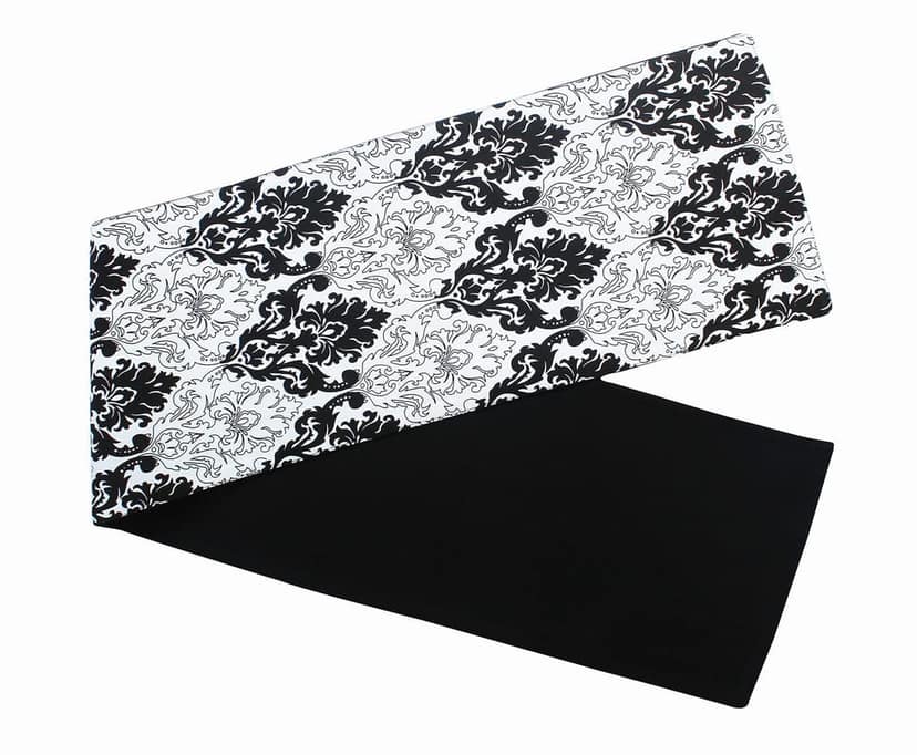 Airwill, Cotton Damask Pattern Table Runner 30x152cm (Black) - Pack of 1