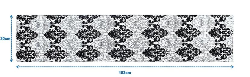 Airwill, Cotton Damask Pattern Table Runner 30x152cm (Black) - Pack of 1 view 2
