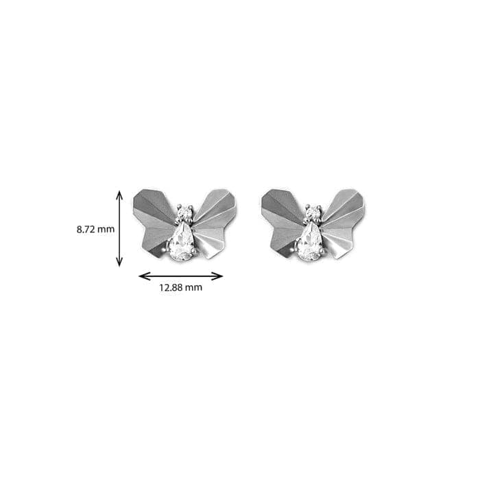 Silver Social Butterfly Earrings view 4