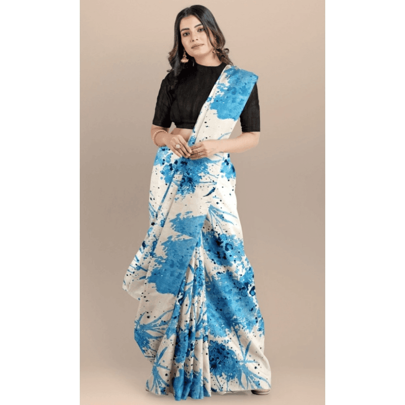 Generic Women's Joya Silk Saree with Blouse (Sky, 5-6 Mtrs) view 2