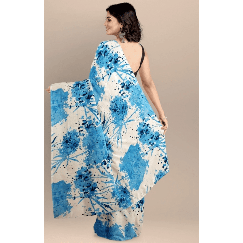 Generic Women's Joya Silk Saree with Blouse (Sky, 5-6 Mtrs) view 3