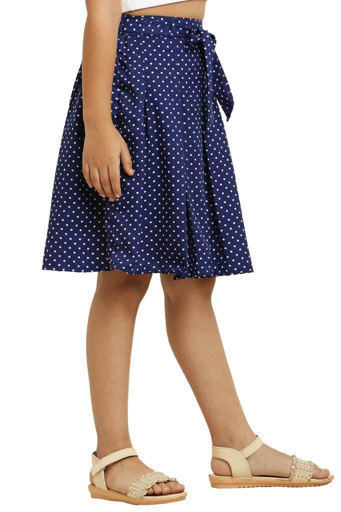 Cute Fancy Skirt Blue Dot Print ideal for girl kids view 5