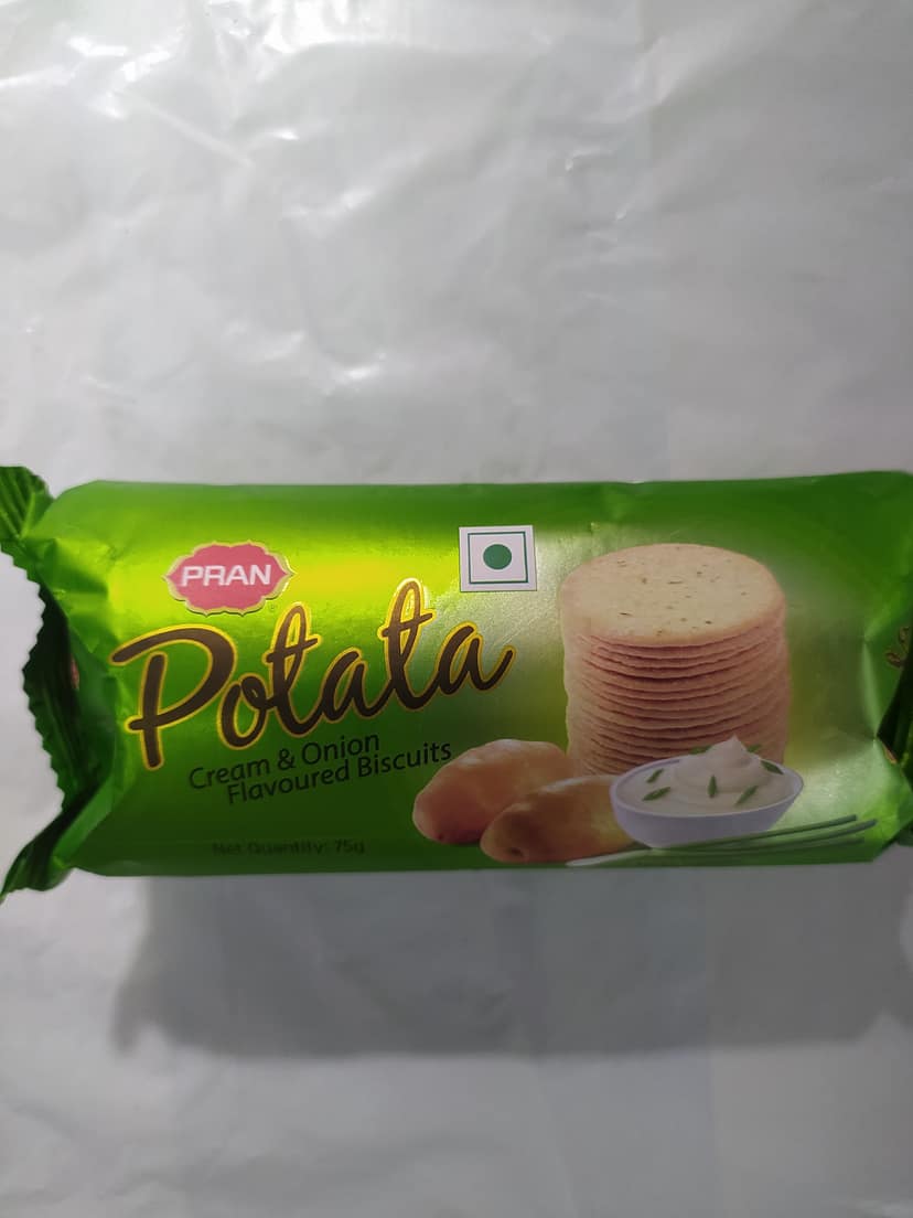 Pran patata Cream & onion Flavoured biscuits
