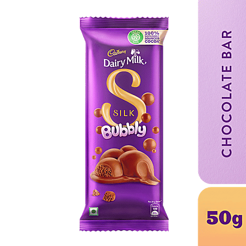 Cadbury Dairy Milk Silk Dairy Milk Silk Bubbly Chocolate Bar, 50 g
