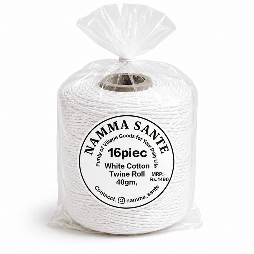 White Cotton Twine Roll 40gm, White Cotton Twisted Thread Roll 40gm, White Cotton Cord Roll 40gm, White Cotton Packing Twine 40gm, White Cotton Utility Twine 40gm view 4
