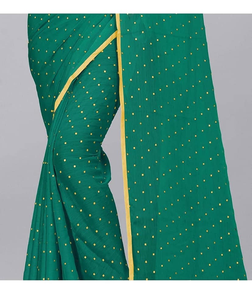 Rhey Chiffon Printed Saree With Unstitched Blouse Piece ( Green ) view 2