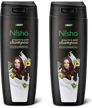 Nisha Healthy & Shiny Shampoo for Women Men 180ml Pack of 2, Avocado & Brahmi Shampoo for Strong Beautiful Hair